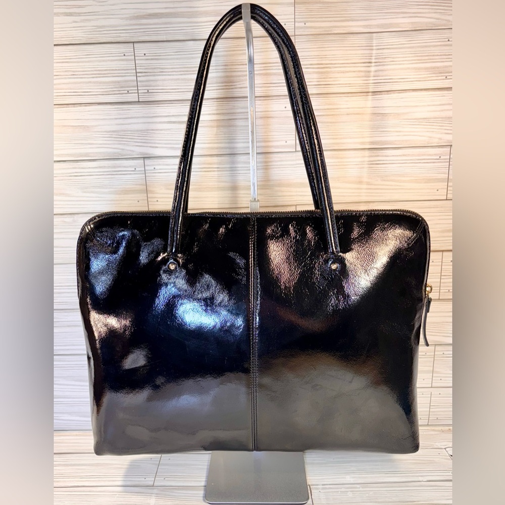 043- Kate Spade Black Patten Leather Laptop Tote Bag - Picture 2 of 13